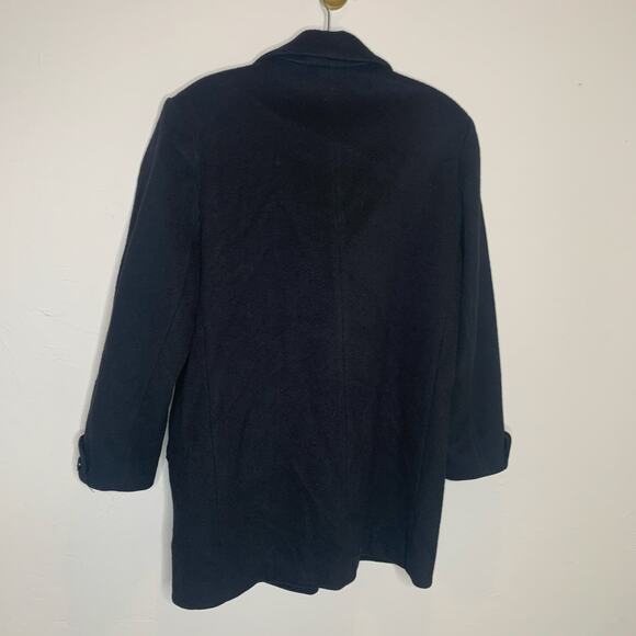 Larry Levine Black Vintage Double Breasted Wool Peacoat Coat Sz 10 - Picture 6 of 9